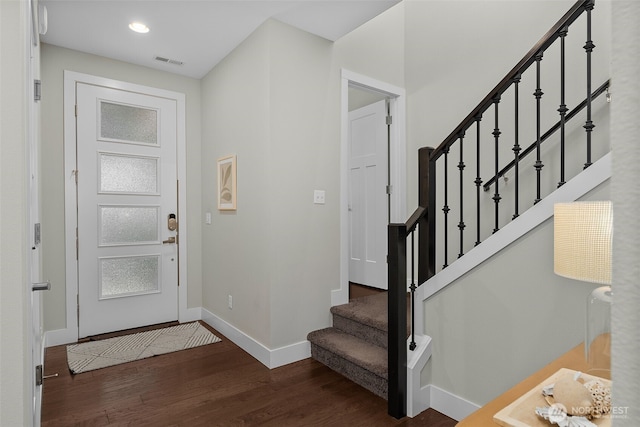 1221 199th St SE, Bothell, WA 98012 - entrance foyer featuring wood finished floors, stairs, baseboards, and recessed lighting