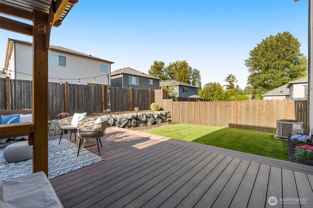 1221 199th St SE, Bothell, WA 98012 - wooden terrace featuring central AC and a residential view