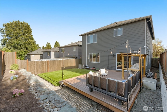 1221 199th St SE, Bothell, WA 98012 - back of house with a wooden deck and central AC
