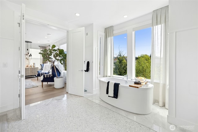 interior space featuring recessed lighting