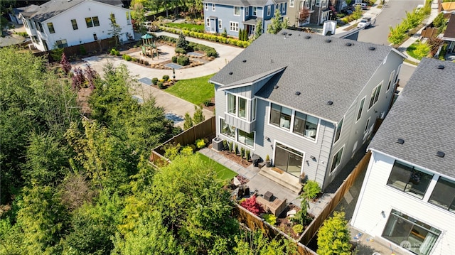 aerial view with a residential view