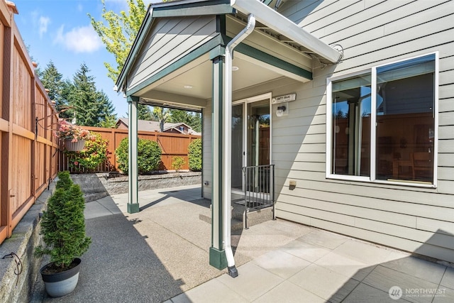 view of patio with a fenced backyard