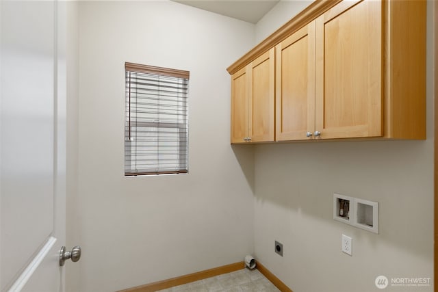 3639 Reagan Ave, Bremerton, WA 98310 - washroom with cabinet space, hookup for an electric dryer, washer hookup, and baseboards