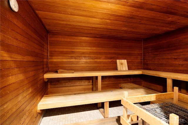 177 107th Ave NE Unit 1501, Bellevue, WA 98004 - relaxing sauna featuring wooden ceiling and wood walls