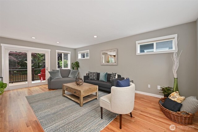 10839 35th Ave SW, Seattle, WA 98146 - living area featuring plenty of natural light, light wood-type flooring, and recessed lighting