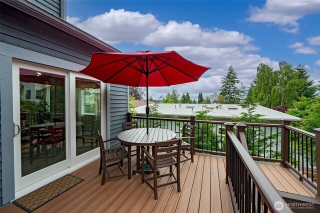 10839 35th Ave SW, Seattle, WA 98146 - wooden deck with outdoor dining space