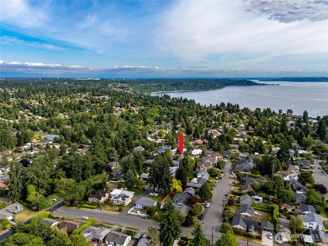 10839 35th Ave SW, Seattle, WA 98146 - aerial view of residential area with a nearby body of water and a forest