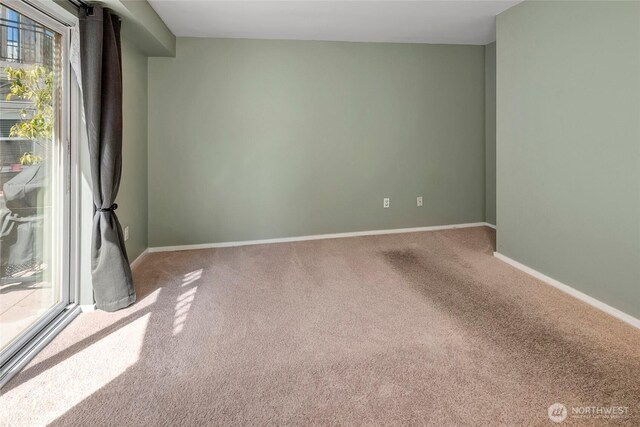 carpeted empty room with baseboards and a healthy amount of sunlight