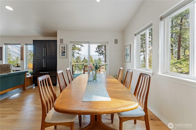 7379 Ridgeview Dr, Chelan, WA 98816 - dining room featuring recessed lighting, a wealth of natural light, and light wood-style flooring
