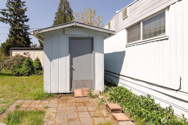 view of shed