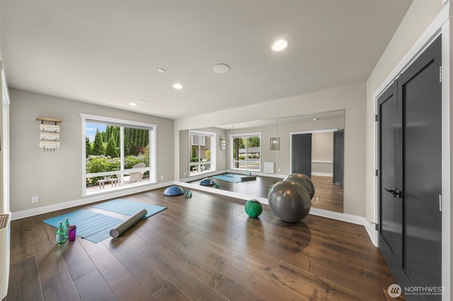 4888 194th Ave SE, Issaquah, WA 98027 - exercise room featuring recessed lighting, a wealth of natural light, and baseboards