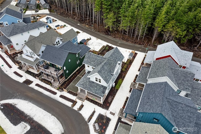 aerial view featuring a residential view