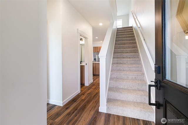 4226 Melrose Ln, Bellingham, WA 98226 - stairs featuring wood finished floors and recessed lighting
