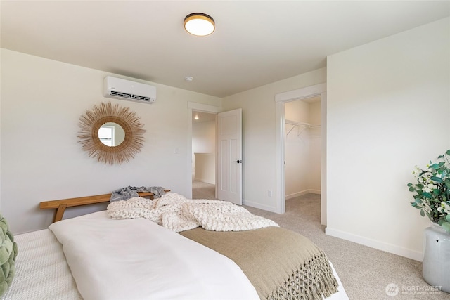 4226 Melrose Ln, Bellingham, WA 98226 - bedroom with a wall mounted air conditioner, light colored carpet, a spacious closet, and a closet