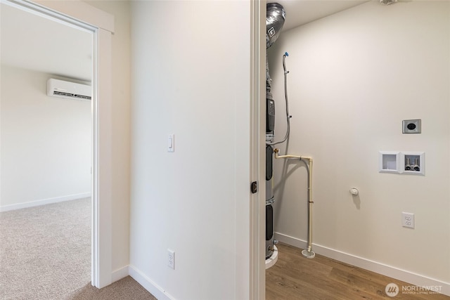 4228 Melrose Ln, Bellingham, WA 98226 - laundry room with an AC wall unit, hookup for a washing machine, and electric dryer hookup