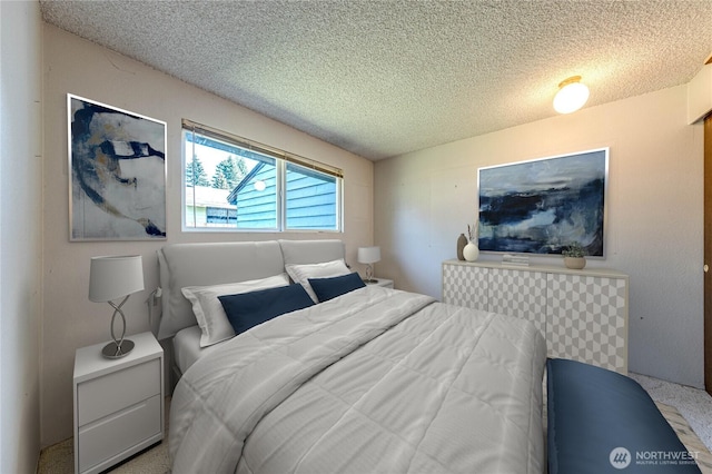 bedroom featuring a textured ceiling
