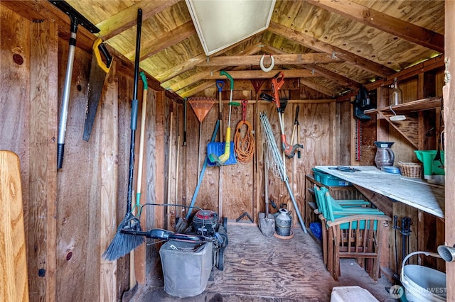 view of storage area
