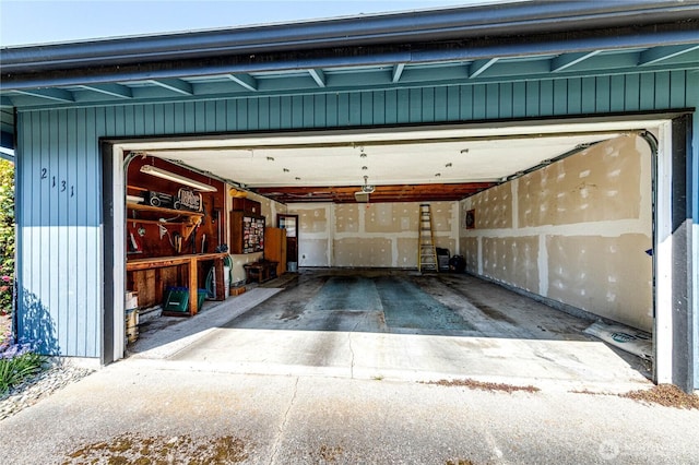 garage with driveway