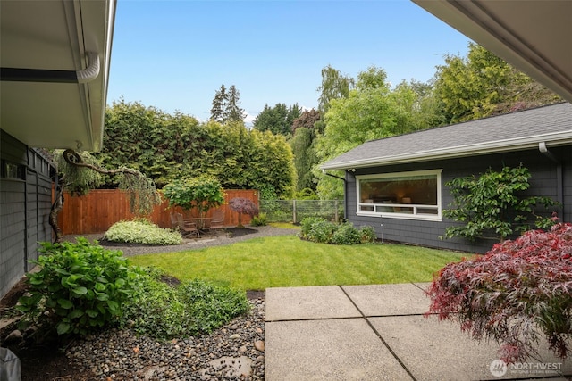 view of yard featuring a patio