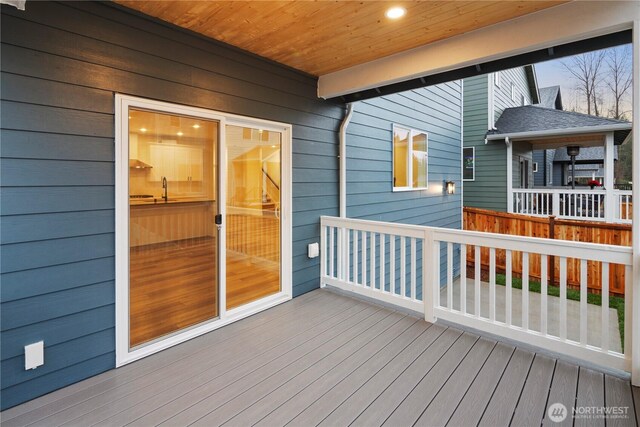 view of wooden deck