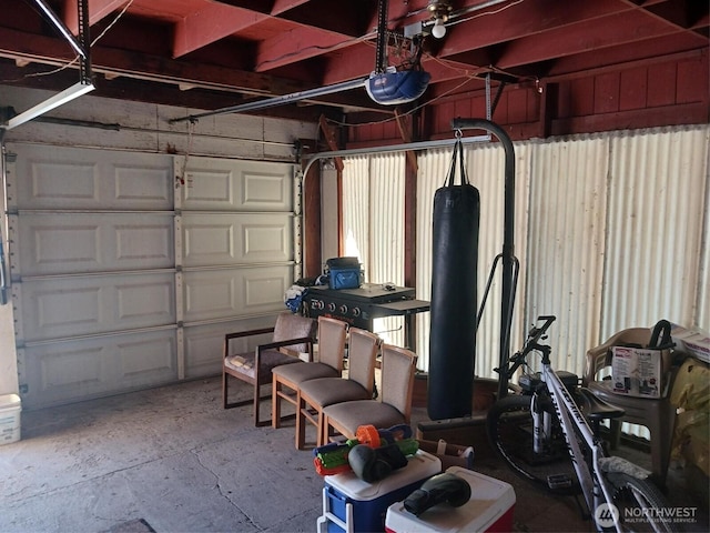 garage featuring a garage door opener