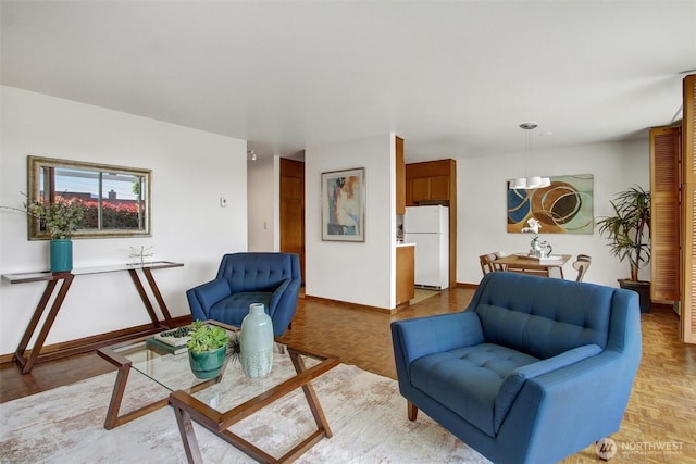 living room with baseboards