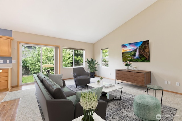 4254 Roxanna Loop SE, Lacey, WA 98503 - living room with baseboards and high vaulted ceiling