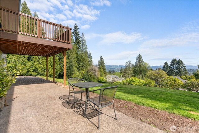 3837 Columbia Heights Rd, Longview, WA 98632 - view of patio / terrace with outdoor dining space and a deck