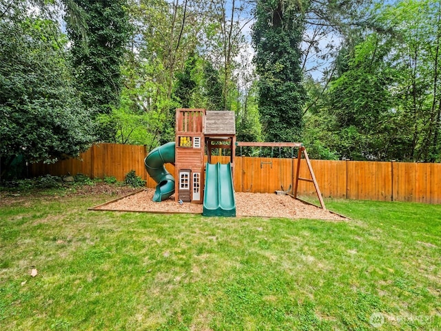 12916 97th Ave NW, Gig Harbor, WA 98329 - view of play area featuring a fenced backyard and a lawn