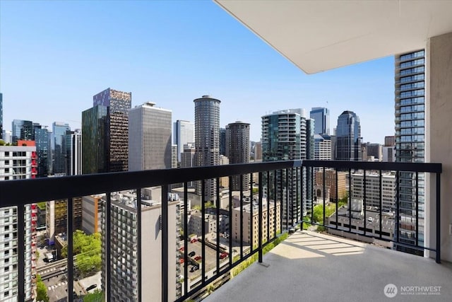 balcony with a city view