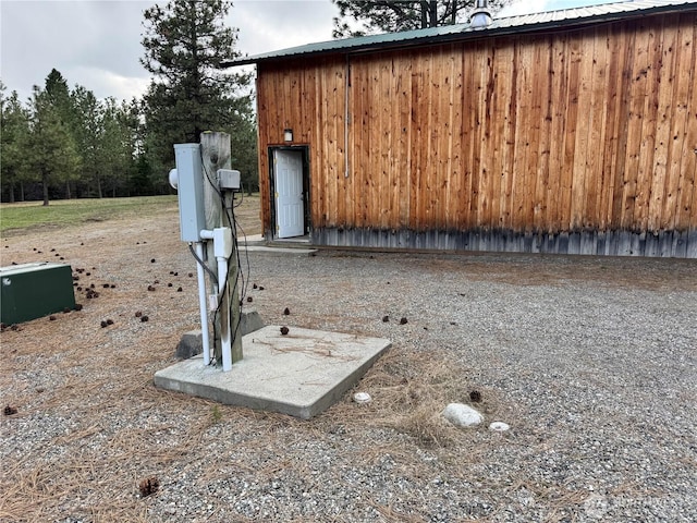 view of storm shelter