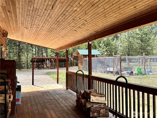 deck featuring fence