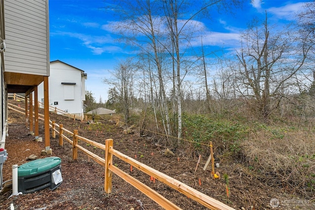 view of yard featuring fence