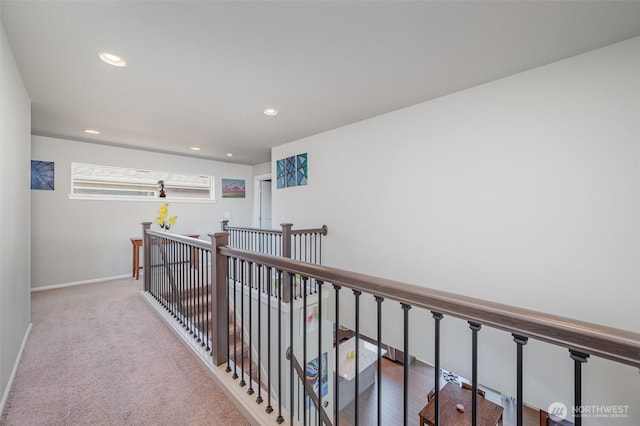 24524 96th Ave S, Kent, WA 98030 - corridor with an upstairs landing, recessed lighting, and baseboards
