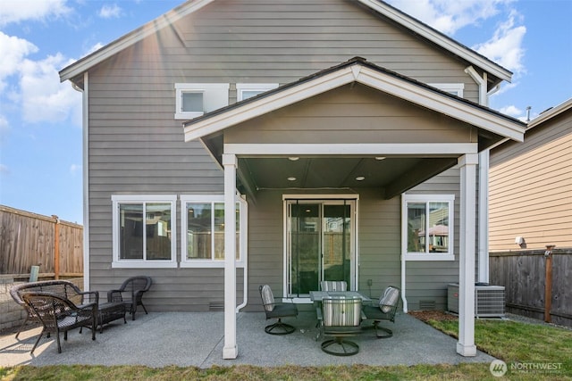 24524 96th Ave S, Kent, WA 98030 - rear view of house with fence, a patio, and central air condition unit