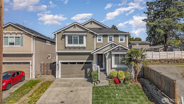 24524 96th Ave S, Kent, WA 98030 - view of front facade with a garage, fence, and driveway