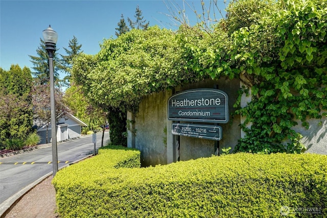 view of community sign