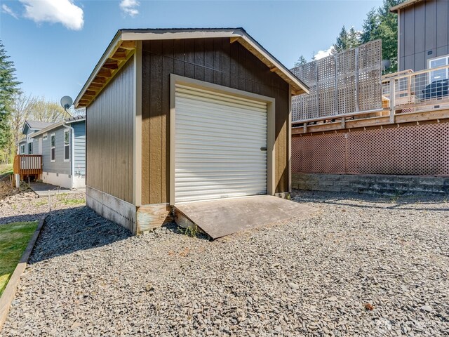 view of garage