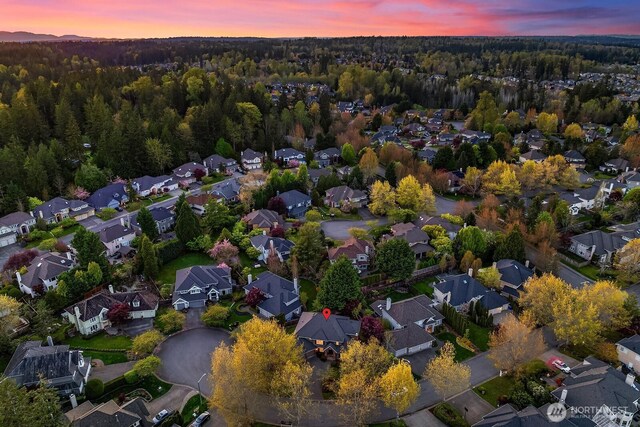 27160 SE 27th St, Sammamish, WA 98075 - aerial view of property and surrounding area with nearby suburban area and a forest