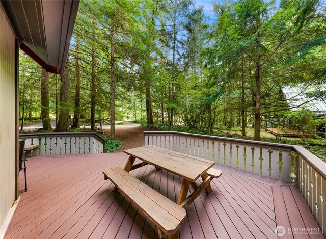 18016 Glacier Rim Dr, Glacier, WA 98244 - wooden terrace with outdoor dining space