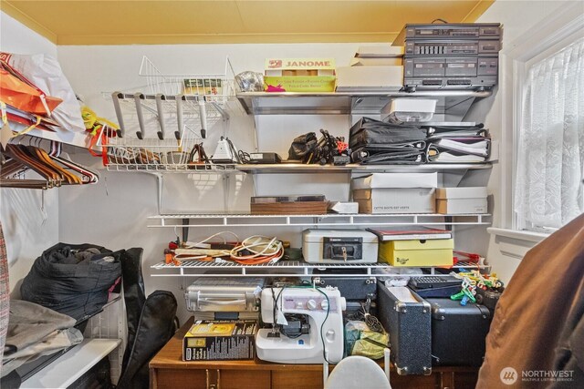 view of storage area