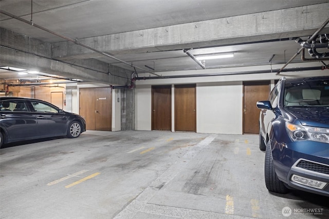 parking garage with a garage door opener