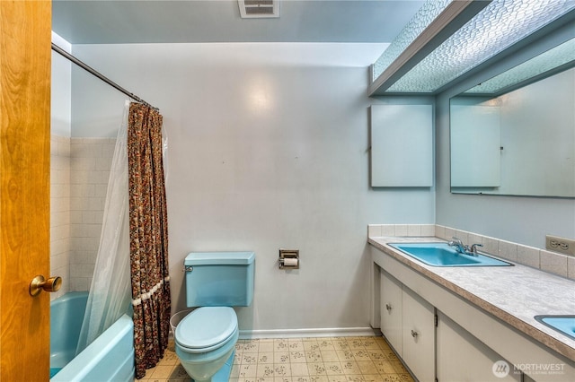 3828 Harbel Dr NE, Bremerton, WA 98310 - bathroom with a sink, tile patterned floors, toilet, double vanity, and visible vents