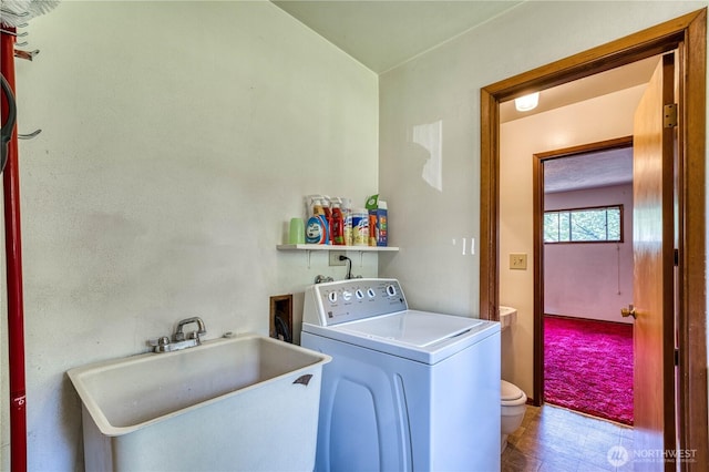 3828 Harbel Dr NE, Bremerton, WA 98310 - laundry area with washer / dryer, laundry area, and a sink
