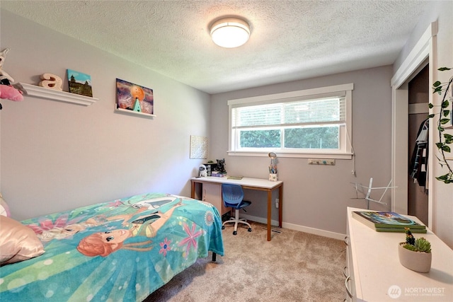 4204 Arbordale Ave W, University Place, WA 98466 - bedroom with light colored carpet, a textured ceiling, and baseboards