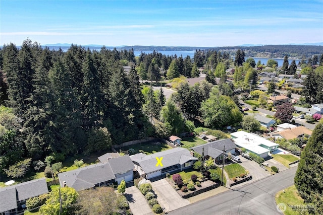 4204 Arbordale Ave W, University Place, WA 98466 - aerial perspective of suburban area with a large body of water and a forest