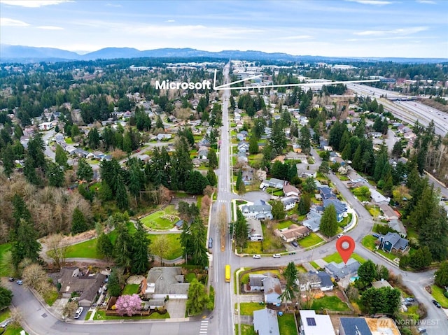 15510 NE 59th St, Redmond, WA 98052 - bird's eye view with a residential view and a mountain view