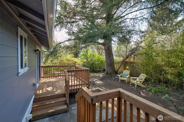 wooden terrace with fence
