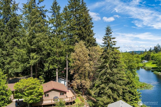 1069 Honeymoon Lake Dr, Greenbank, WA 98253 - aerial view of a nearby body of water and a heavily wooded area