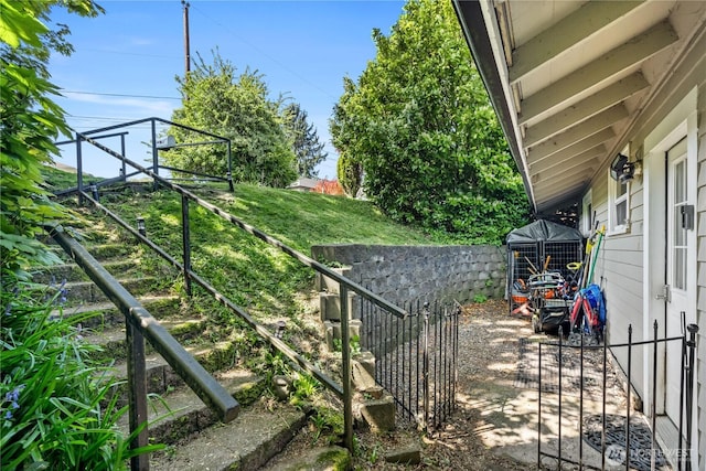 view of yard with fence